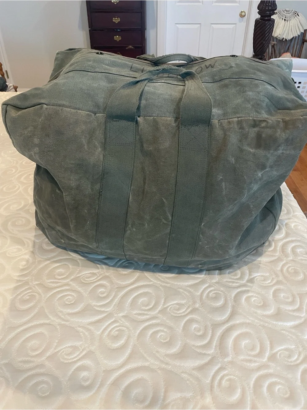 Vintage flyers kit mobility bag US military pilot Canvas Duffle Bag Olive Green